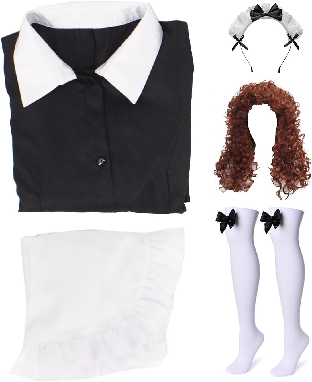 Womens Magenta Maid Suit Rocky Horror Halloween Cosplay Costume Cult Show Stage Outfit Dress Apron Full Set - Image 7