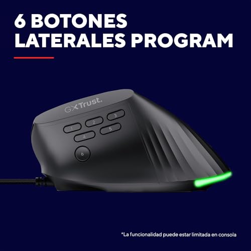 Mouse vertical programable de 12800 dpi con cable USB y 10 botones 4