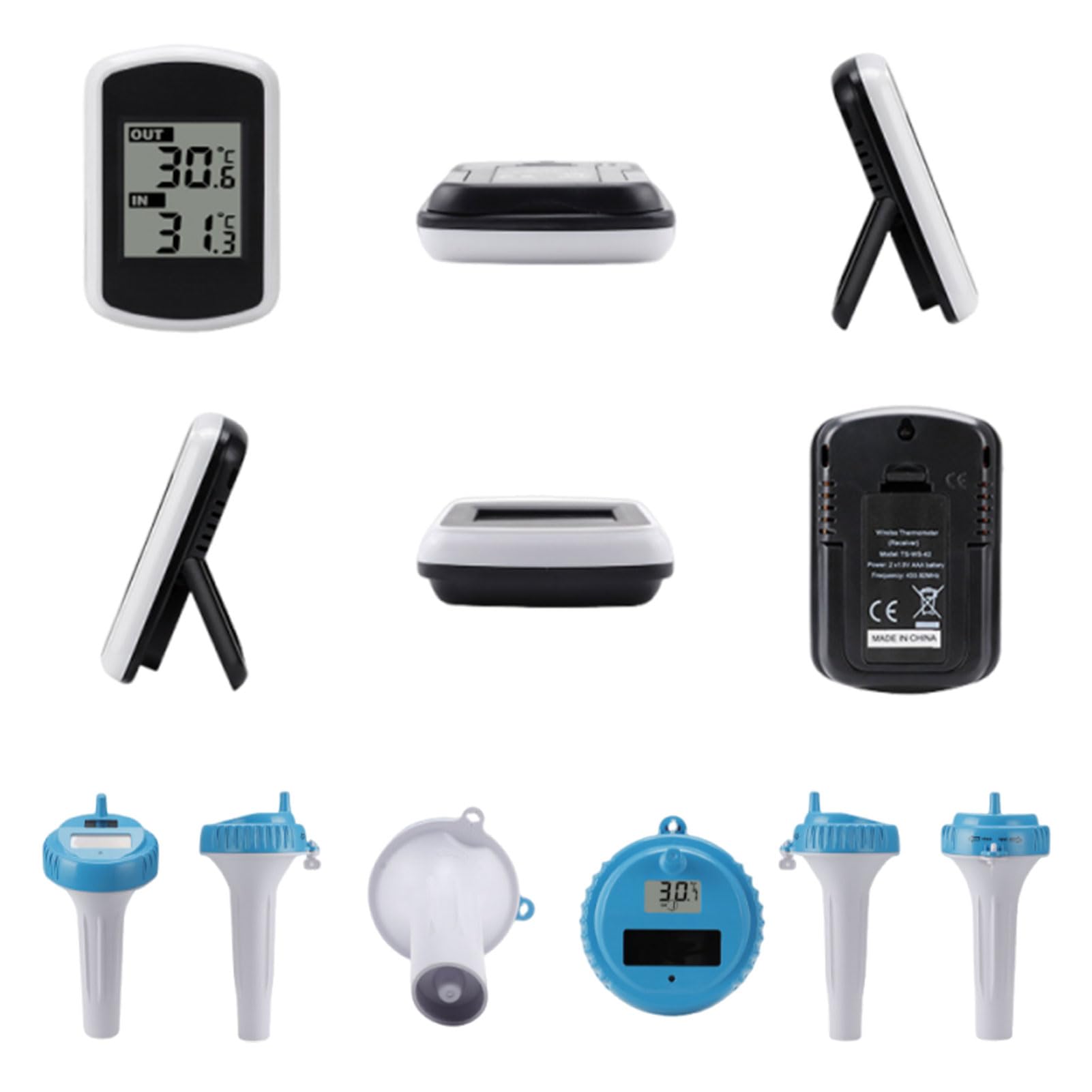 Termómetro Inalámbrico para Piscina, Medidor de Temperatura Preciso, Pantalla de Ahorro Energía para Gestión Piscinas, Resistente Al Agua IP67