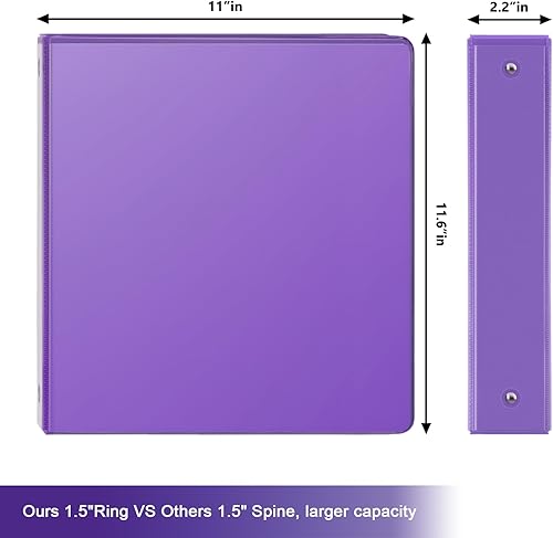 Vista 24 de COMIX Carpeta de 3 anillos de 1 pulgada con cubierta transparente, carpeta de vista de 1 pulgada con capacidad para 200 hojas de papel tamaño carta