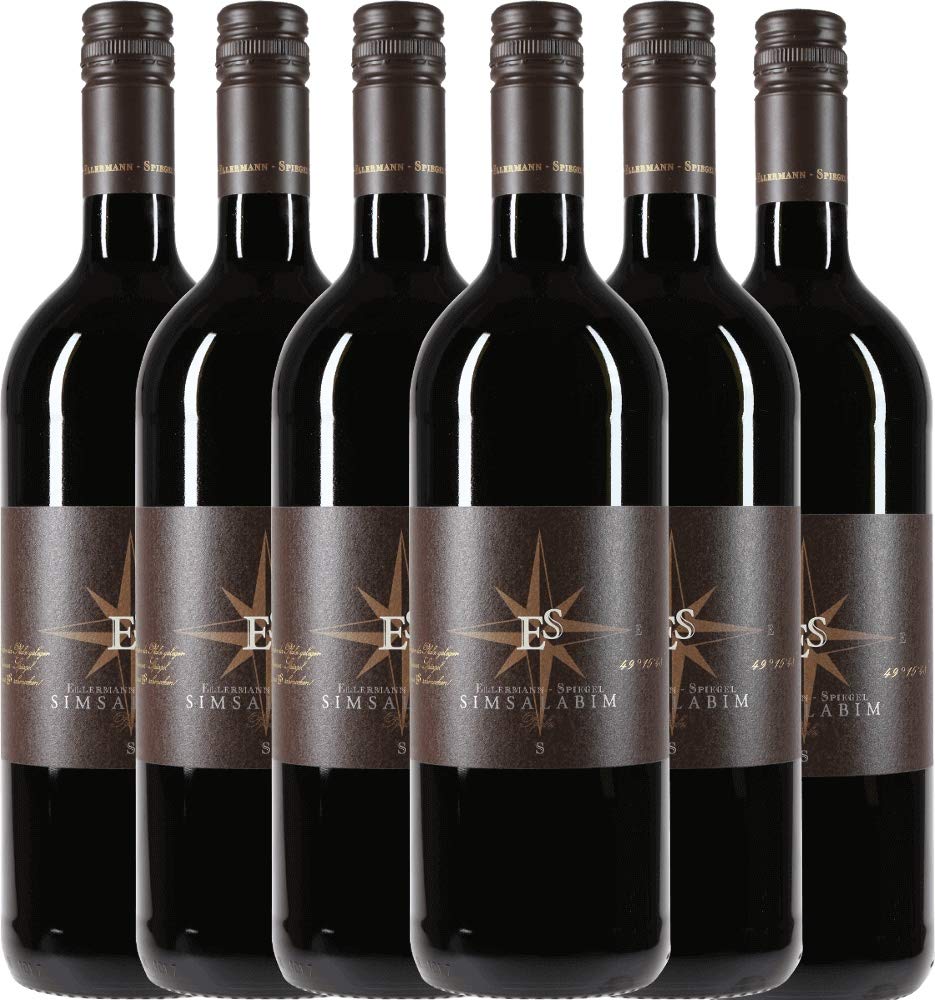 Cuvée Simsalabim 1,0 l Ellermann-Spiegel Rotwein 6 x 1l VINELLO - 6 x Weinpaket inkl. kostenlosem VINELLO.weinausgießer