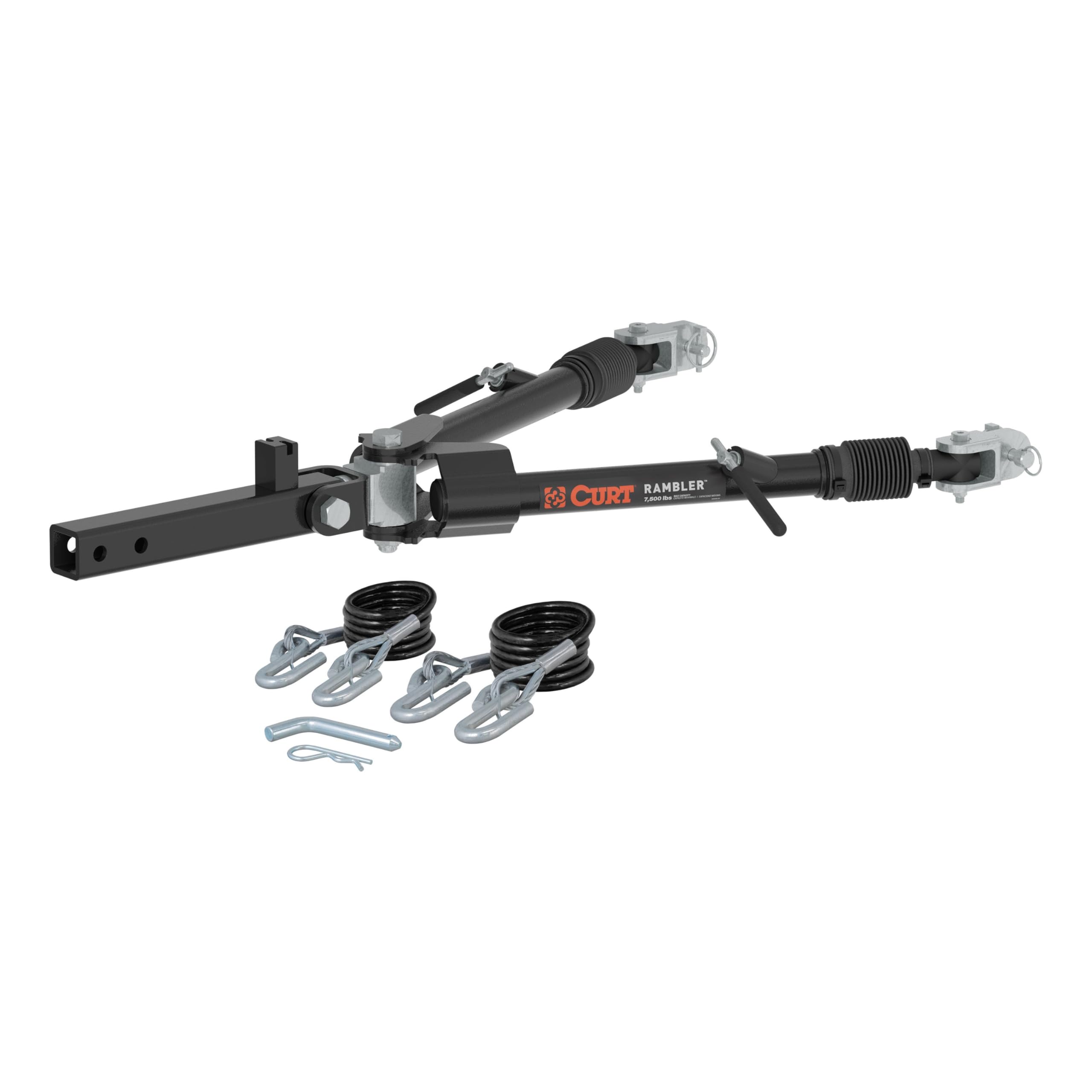 CURT 70001 Rambler Steel RV Tow Bar, 7,500 Pounds, 2-Inch Shank