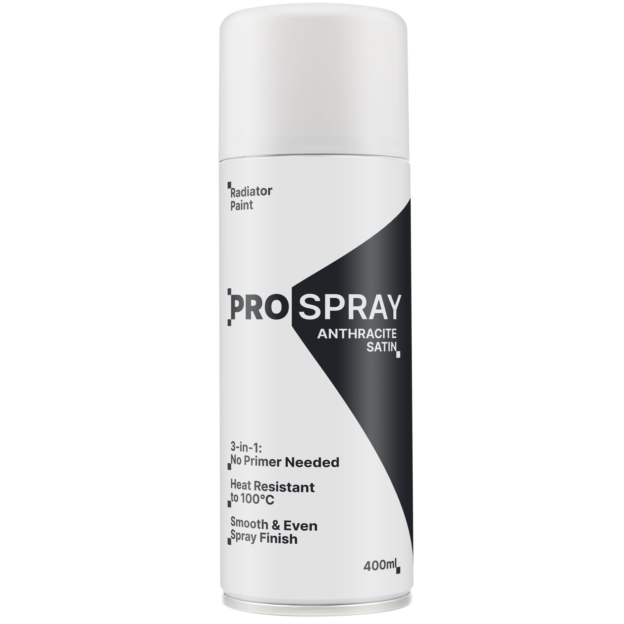 BEST IDEAS UK Pro-Spray 3-in-1 Heat Resistant Radiator Paint, Anthracite Satin, Non-Yellowing, 100°C Heat Resistant, For Radiators, Towel Rails & Metal Surfaces