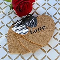 Vista 5 de Kate Aspen Posavasos de corcho "Heart", juego de 4