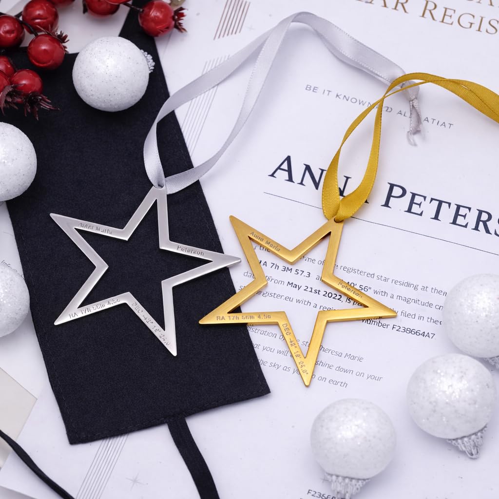 Star Registration Cartella Regalo “Regalare una Stella” – Regalo Personalizzato e Significativo | Regala un Ricordo Eterno per Anniversari, Amore o Memoriali