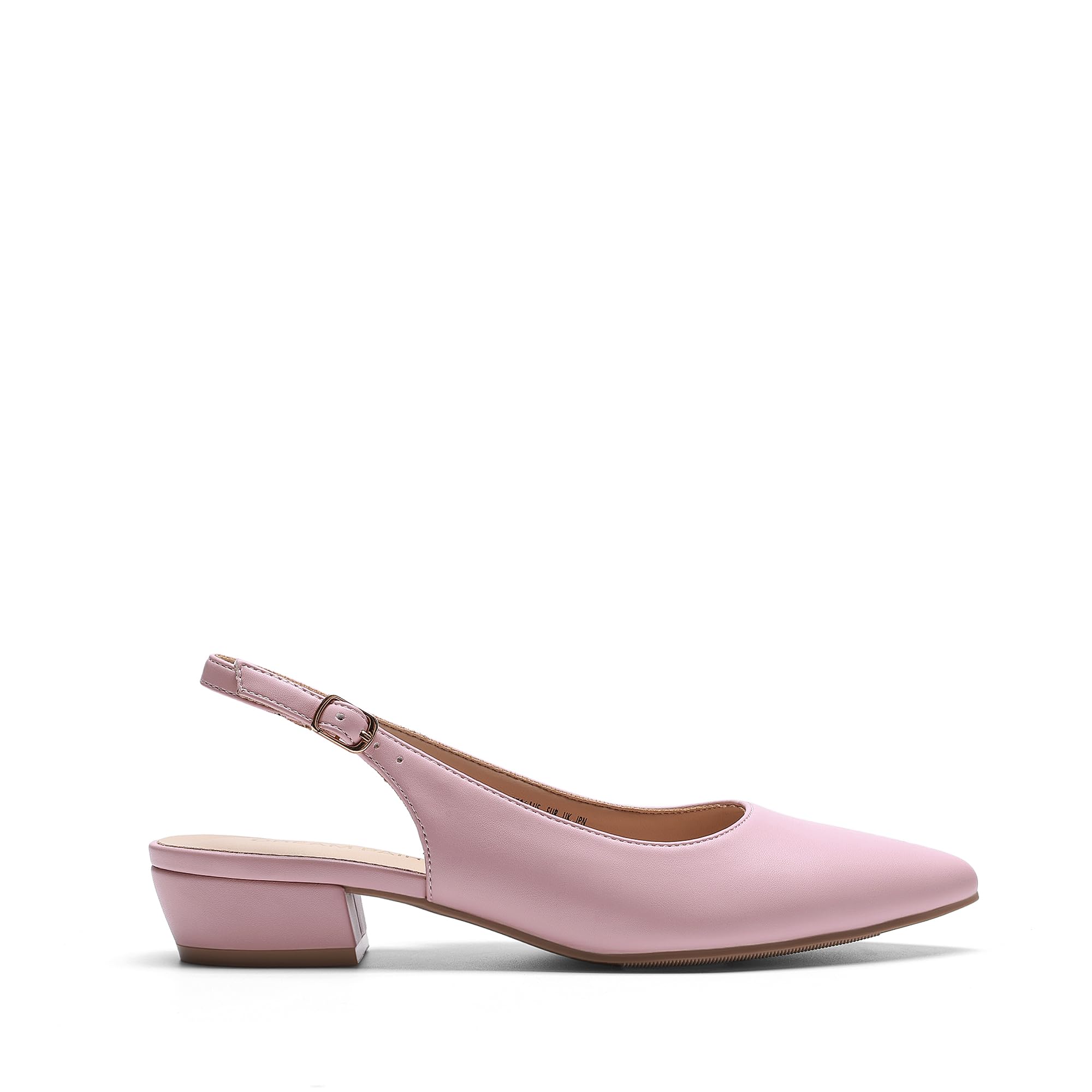 DREAM PAIRS Kitten Slingback Tacchi bassi da donna a punta chiusa punta scarpe da abito da lavoro per feste di nozze comode pompe scarpe