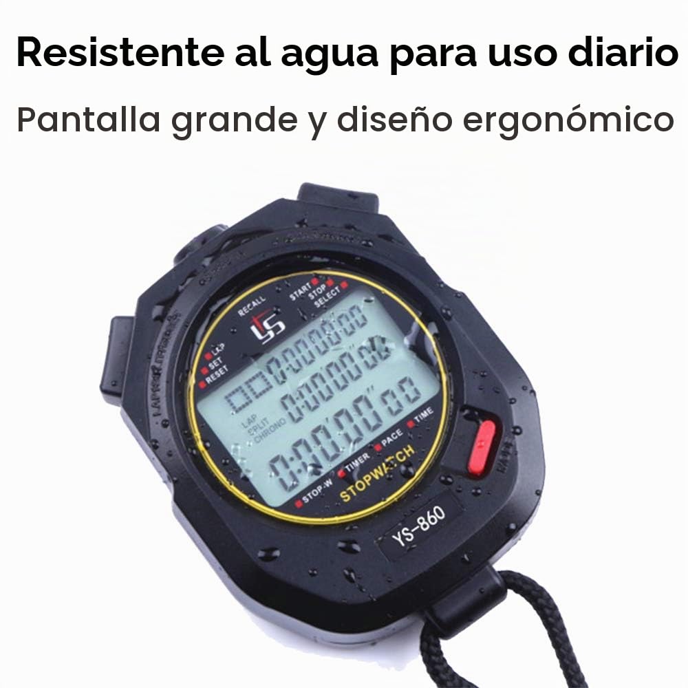Cronómetro Deportes cronómetro Profesional Digital portátil 0.01 Segundo 60 Memoria Impermeable Cronómetro para Deportes al Aire Libre… Ys-860