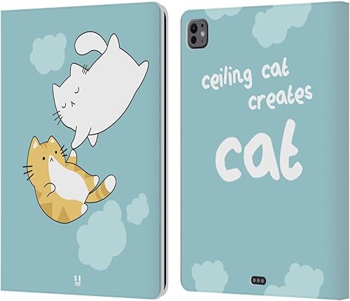 Miniatura 37 de Head Case Designs Ceiling Cat Saves Vanilla Ceiling Cat Vs Basement Cat Leather Wallet Case Compatible with Apple iPad Air 2 (2014) Gato de techo