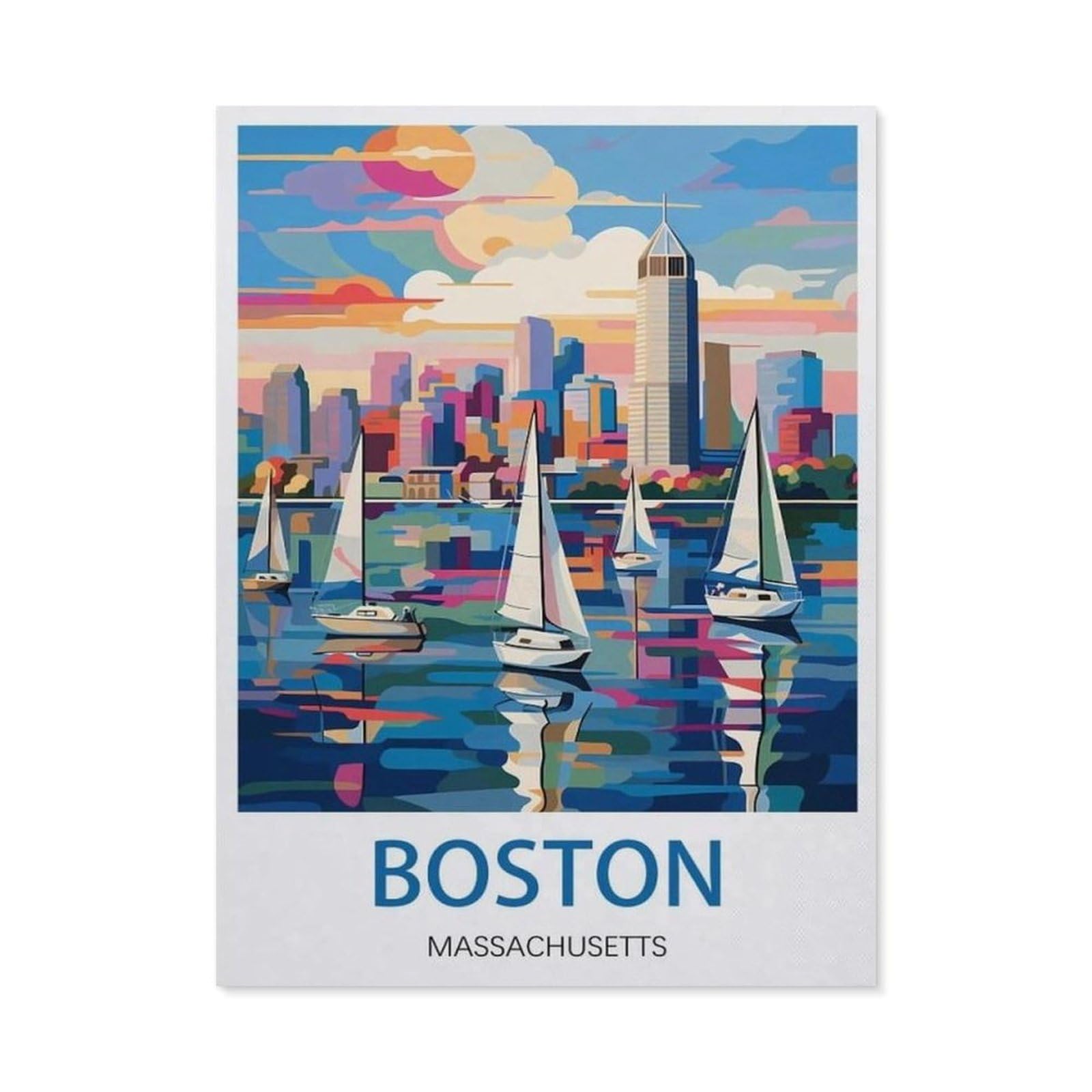Vintage Art Metal Signs Funny Sign，Boston Massachusetts(15x30cm）