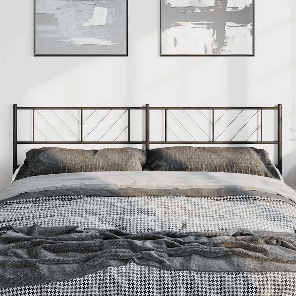 vidaXL Cabecero de Repuesto, Cabecera de Cama con Patas, Cabecero para Estructura de Cama, Cabecero de Somier para Hogar Dormitorio, Metal Negro 180 cm