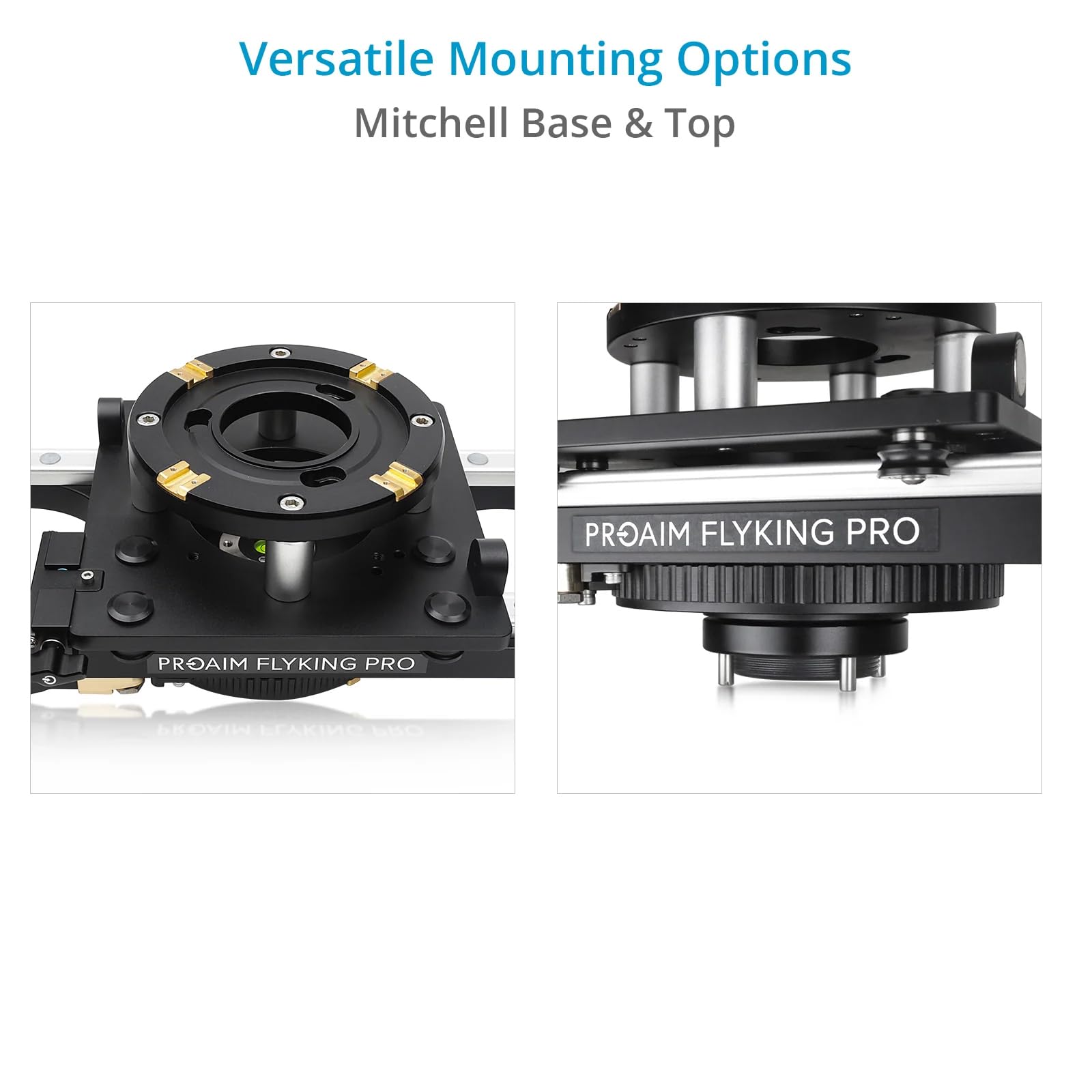 PROAIM Flyking PRO 4ft Mitchell Videokamera-Slider für Video- und Filmemacher. Nutzlast 5 kg–100 kg / 11 lb–220 lb. Verstellbare Magnetstopper und 5/8" Baby Pin-Halterung. (SL-FLPR-4)