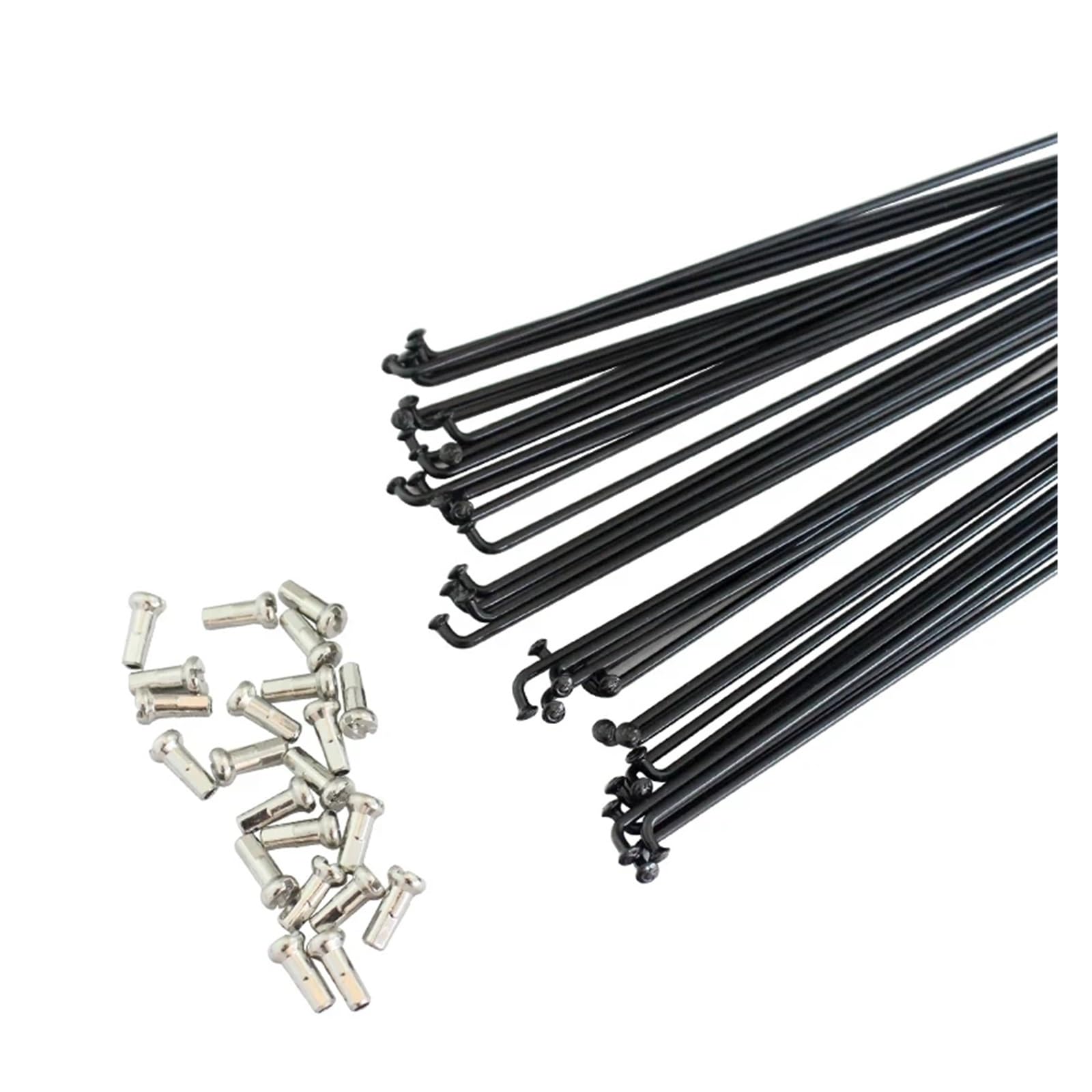 36 radios de acero para bicicleta de montaña/carretera, 14G, color negro, 170 mm-300 mm
