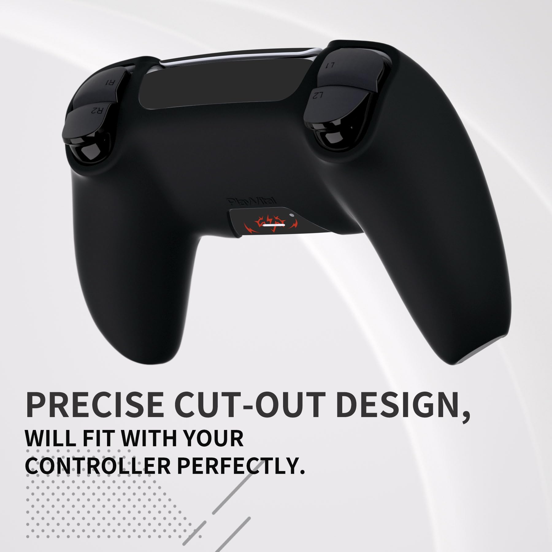 PlayVital Cover Skin per ps5 Controller-Adatto per Base di Ricarica, Custodia Joystick Grip Silicone Case Antiscivolo & 6 Copri Analogici & Adesivi, Accessori per ps5, Sigillo delle Ali Rosso