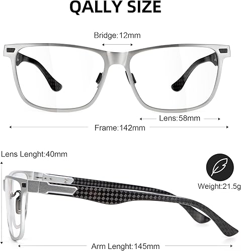 Miniatura 5 de Lentes de fibra de carbono para hombre con bloqueo de luz azul que reducen la fatiga ocular, filtro de luz UV, lentes de computadora con lente