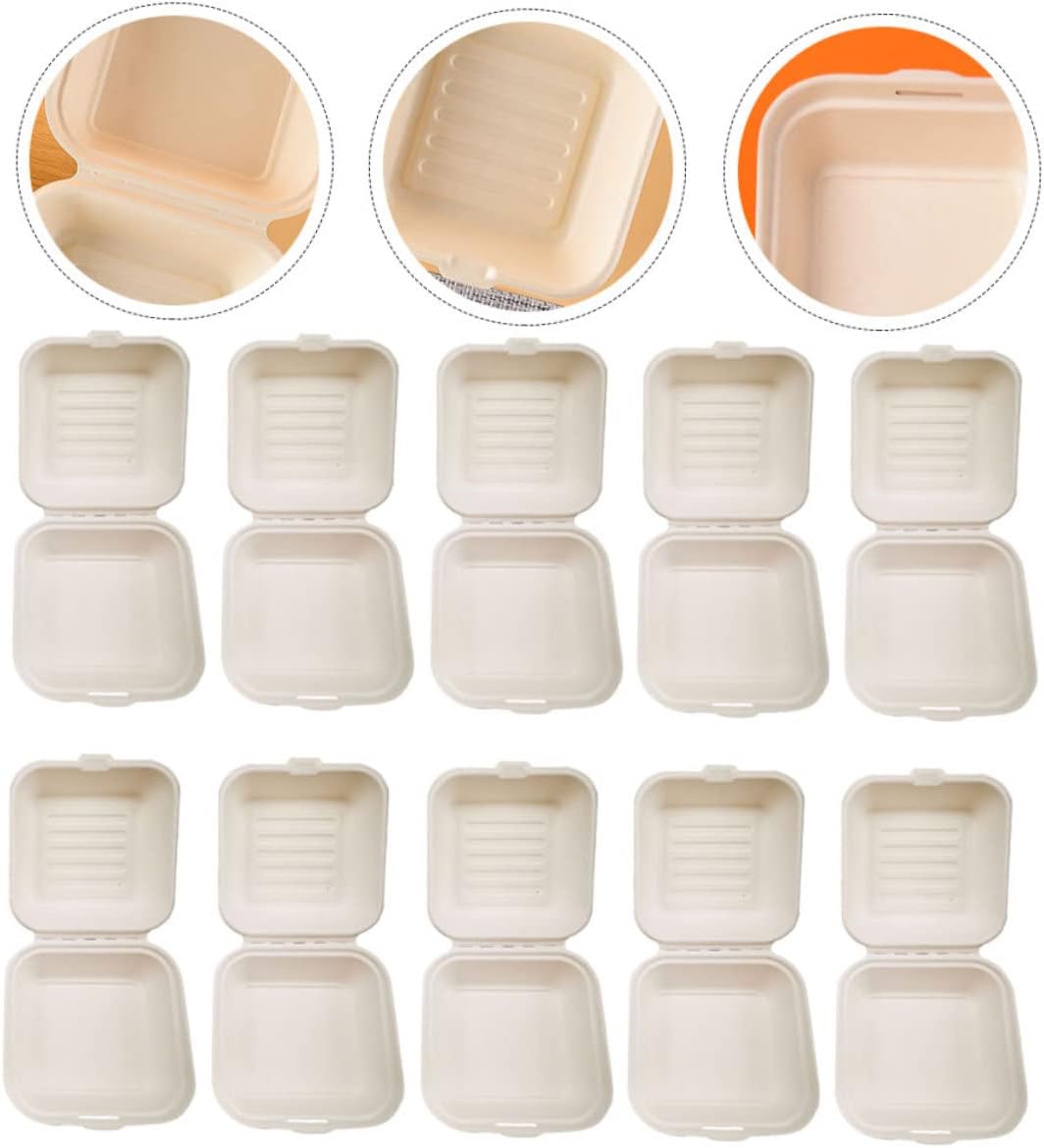 KICHOUSE 20pcs Disposable Food Takeout Boxes Pulp Containers for Salad Fruit and Snacks for Parties Bbqs and Outdoor Events