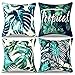 RYBornament Housse Coussin Tropical Jungle Exotique Vert Housse Coussin Decoratif Housse De Coussins Décoratifs Lin Farmhouse Housse pour Canapé Salon Exterieur Jardin, 4 Pièces / 40x40cm