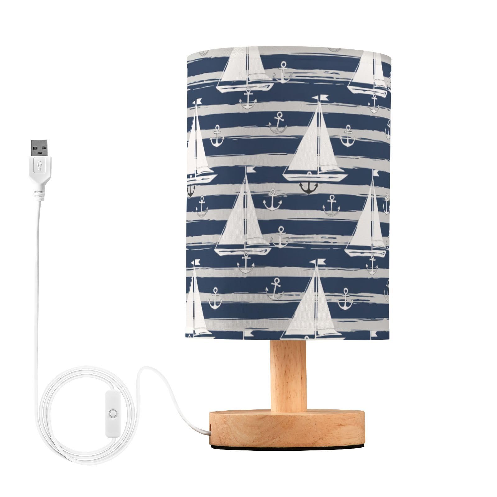 Amazon.com: GOODOLD Sailboats Navy Stripes LED Table Lamp - Modern