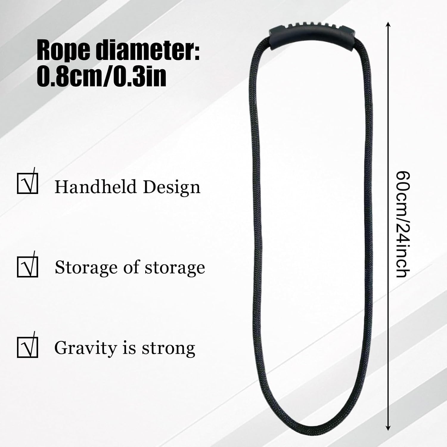 Cable and Hose Storage Strap, Black Handheld Bundling Tie for Organizing Wires and Hoses, Durable and Portable