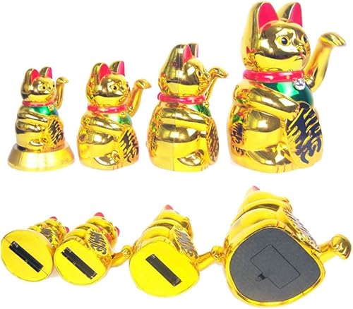 Miniatura 4 de Ochine Lucky Cat Waving Arm Gold Cat Feng Shui Lucky Fortune Cats Suerte Beckoning Waving Wealth Cat Maneki Neko Bienvenida Lindo Cat Home Display