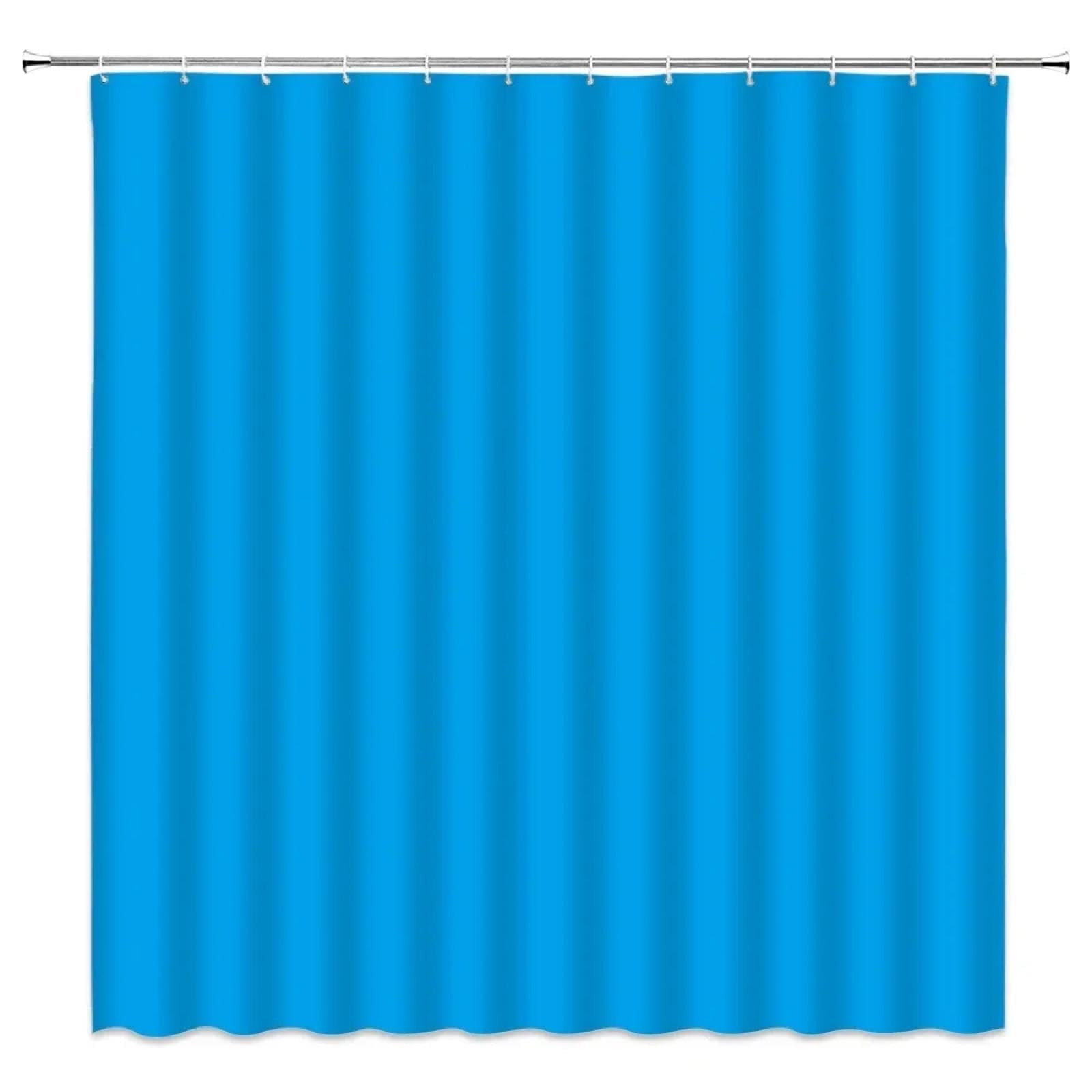 Cortina de ducha de tela azul moderna minimalista azul cortina de ducha impermeable ligera lavable a máquina con 12 ganchos, 120 x 240 cm (ancho x alto), cortina de ducha de tela