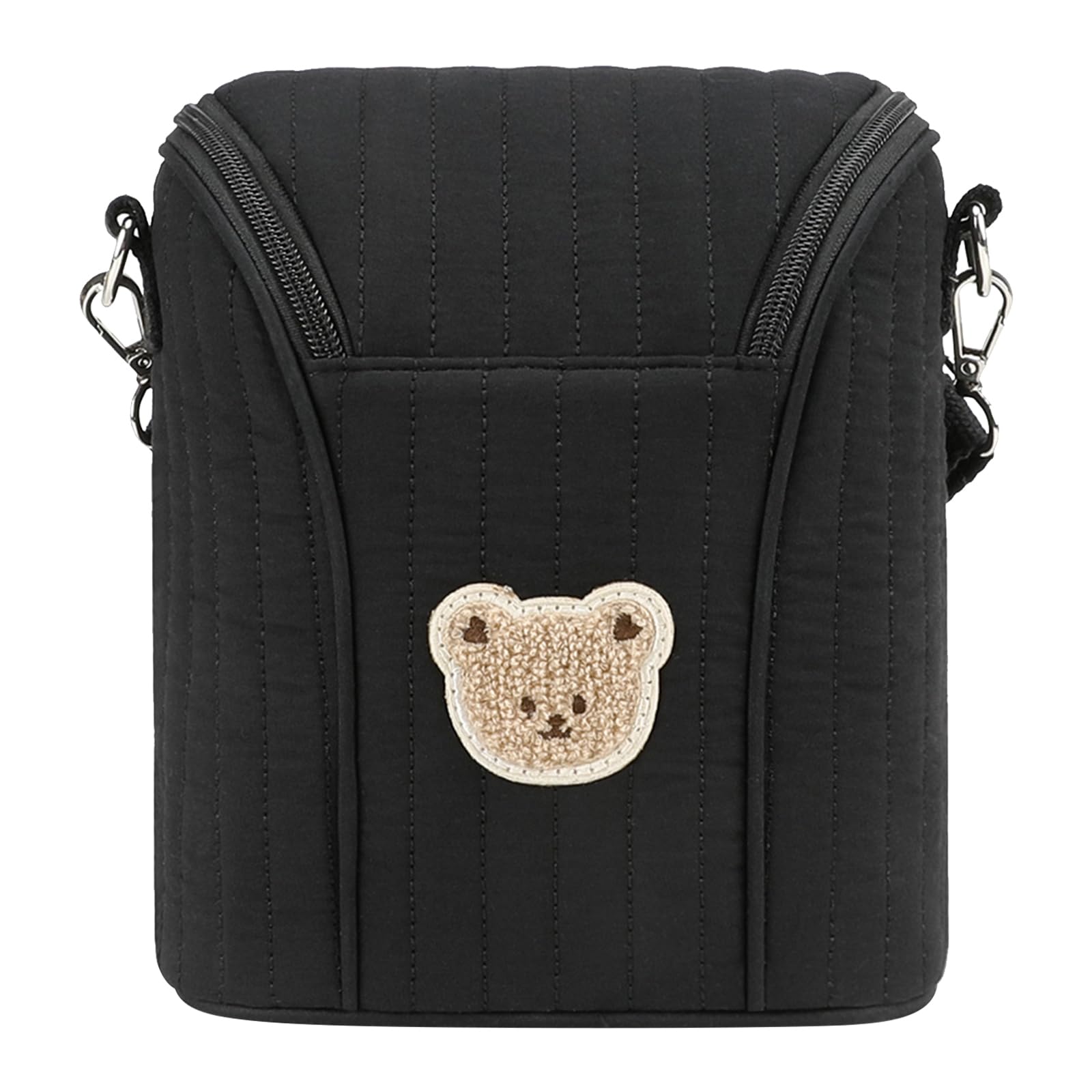 Niedliche Bären-Kühltasche for Babyflaschen, wiederverwendbar, isoliert | Wiederverwendbare isolierte Babyflaschentasche aus Baumwolle mit abnehmbarer Schnalle for Babys