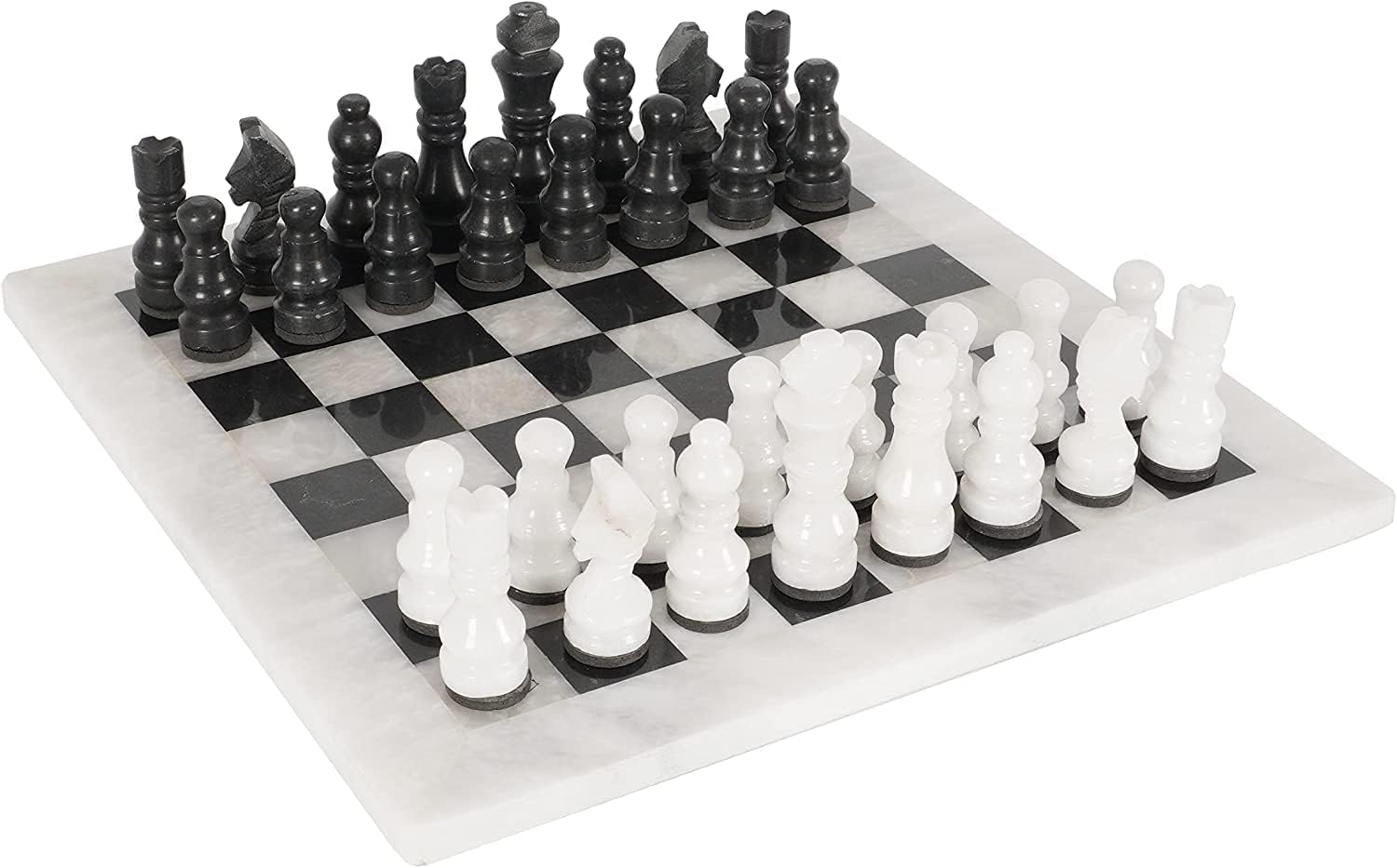 RADICALn Handmade White and Black Marble Full Chess Game Set