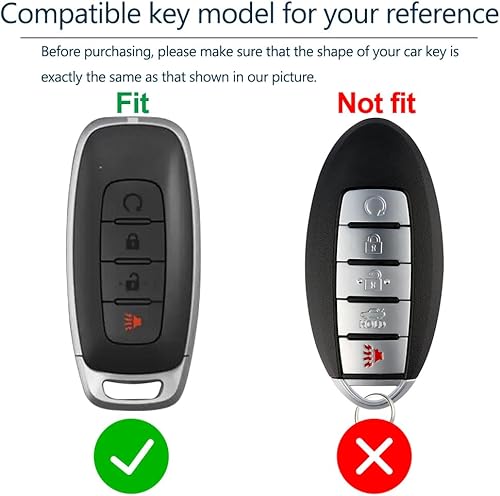 Miniatura 9 de Lcyam Funda de silicona para llavero Pathfinder Rouge de 5 botones compatible con accesorios de automóvil Nissan 2023 2024 (negro azul)