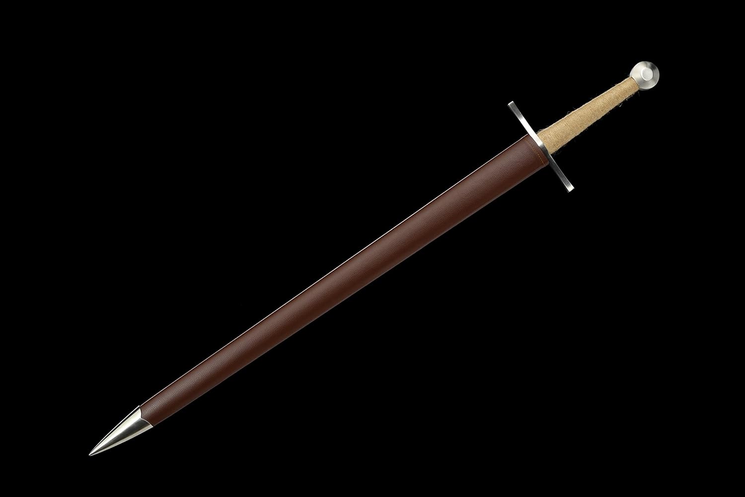 Lyuesword Full Handmade Medieval Sword High Carbon Steel Razor Sharp Blade Stainless Steel Pommel Sharp Edge for Collection