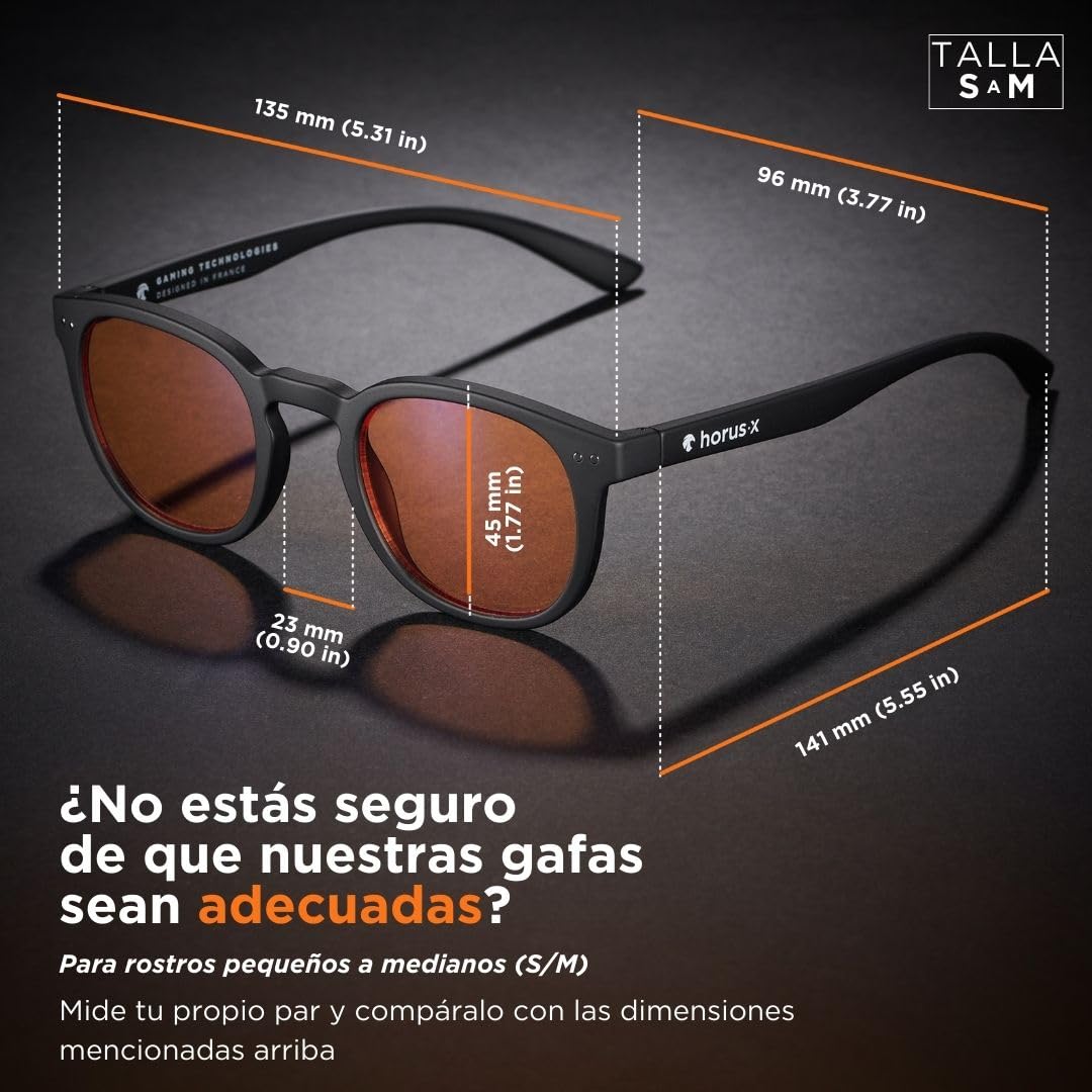 Horus X • Gafas Luz Azul Hombre Mujer | Gafas Filtro Luz Azul para Pantalla Anti Fatiga & Migraña Ocular | Urban V3