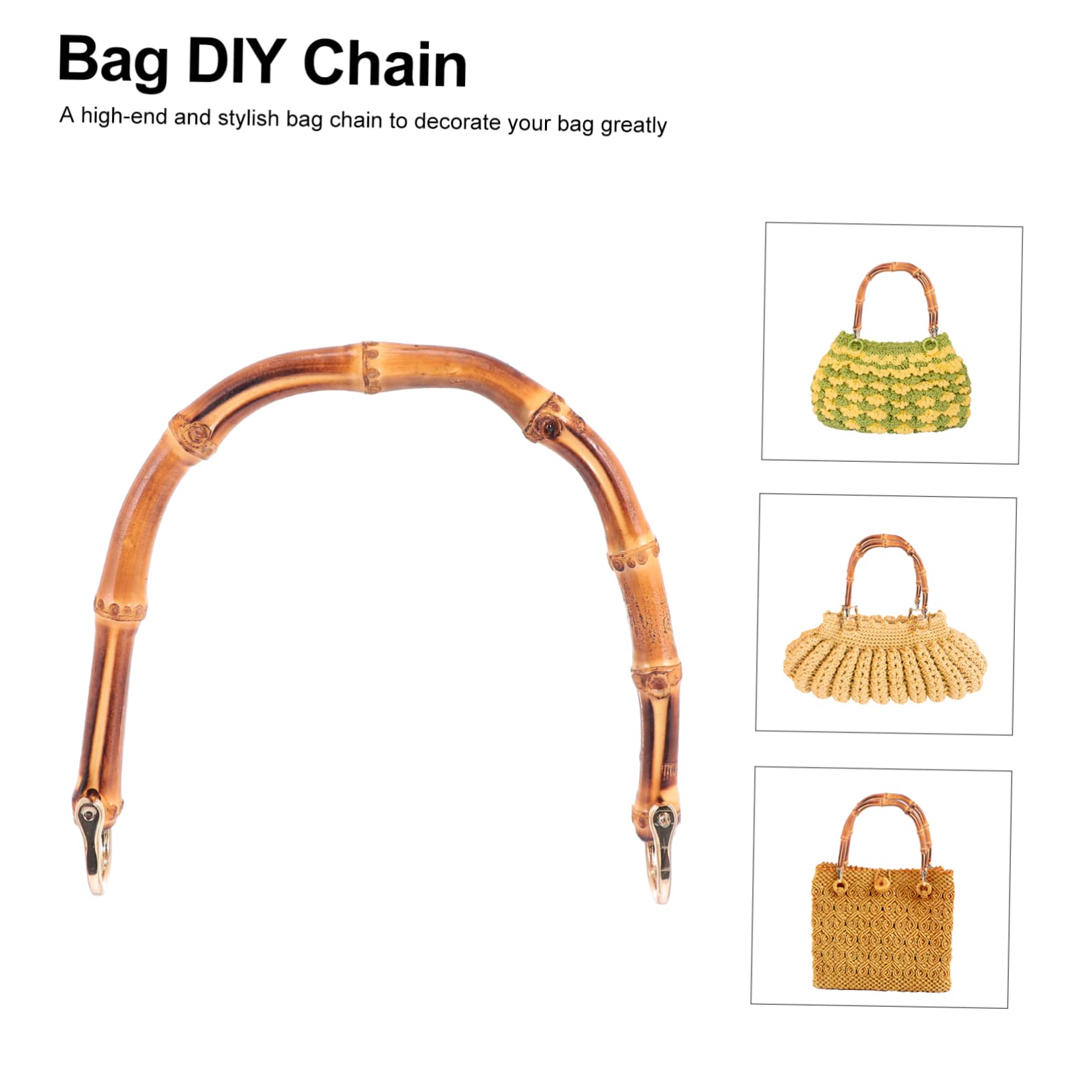 SEWACC 3 Series Asas De Mano Diy De Bambú Para Bolsos Reemplazos De Mango Para Clutch De Instalación Rápida Costuras Diseño Moderno Y 2 Piezas X 3