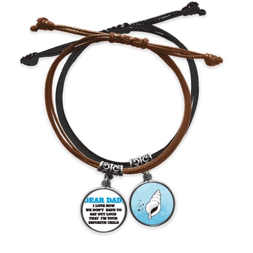 Pulsera de cuero Querido papá con frase de festival ajustable 3