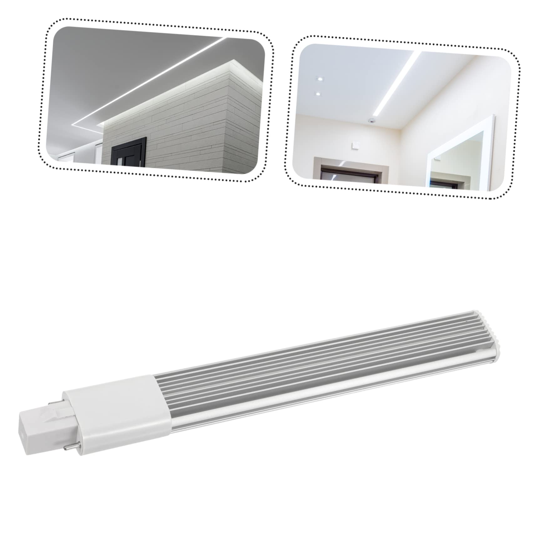 VILLCASE Lampadina a Tubo Piatto LED G23 8w 6000k Fredda Barra Luminosa per Casa Garage Cucina Corridoio, Sostituzione Lampadina Tubo a Bulbo 35 LED ad Alta Luminosità, Consumo Energetico