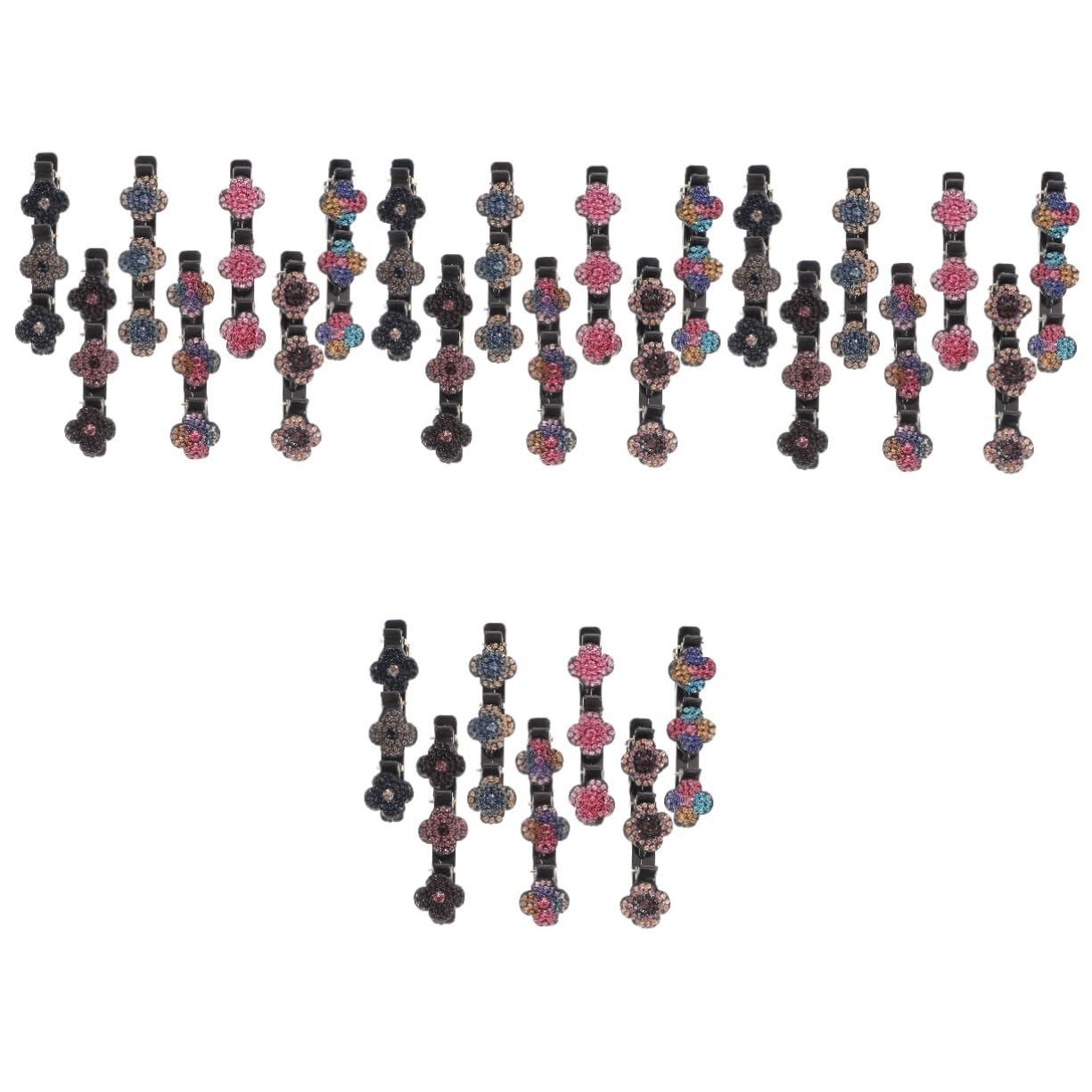 Abaodam 4er-set Haarspangen Für Frauen Geflochtene Strass-clips Haarspangen Für Mädchen Modisches Accessoire 7 Stück X 4