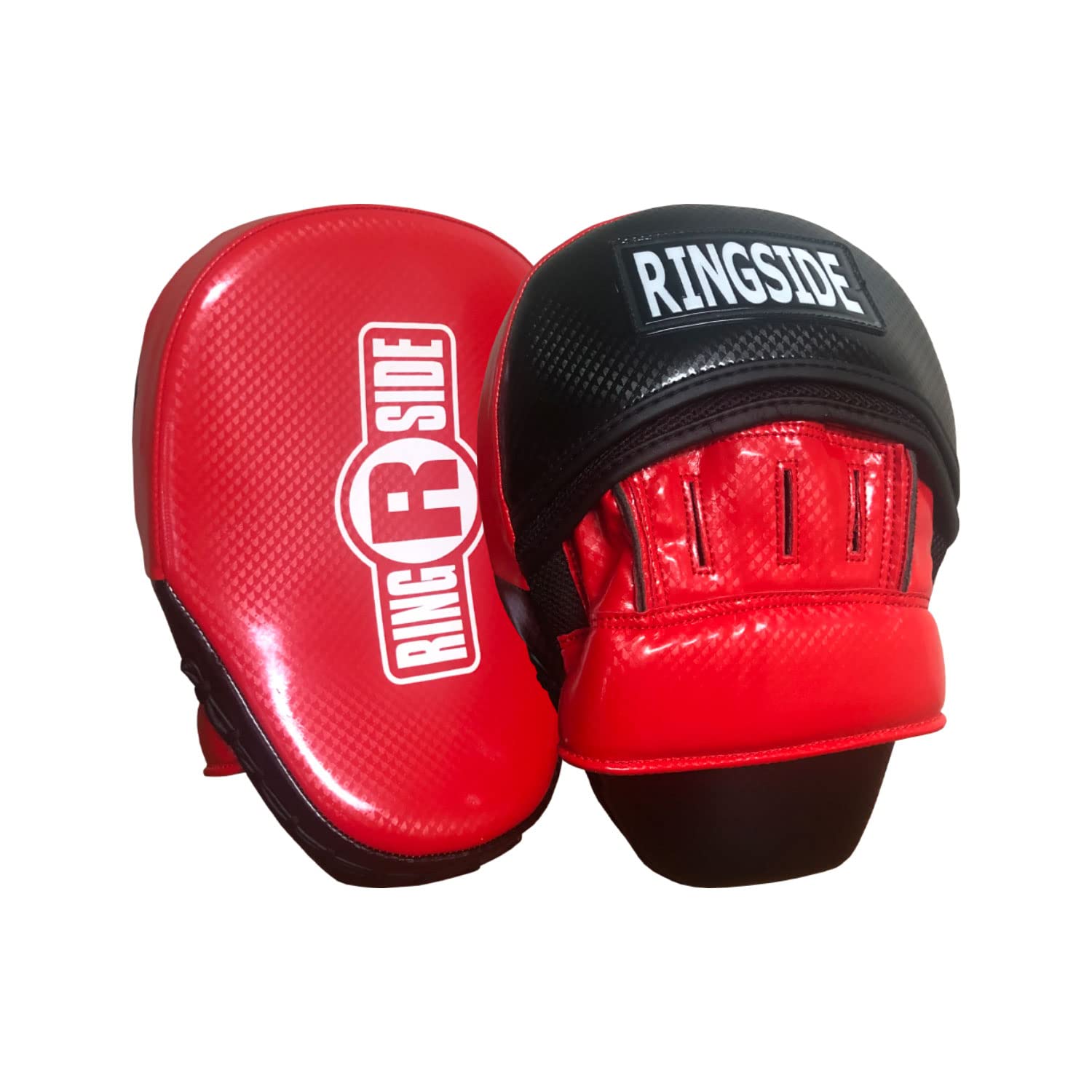 Ringside Limited Edition Panther Punch Mitts for Boxing & MMA - Durable Synthetic Leather, Snug Hand Compartment, Thickly Padded Wrist Strap, Black/Red