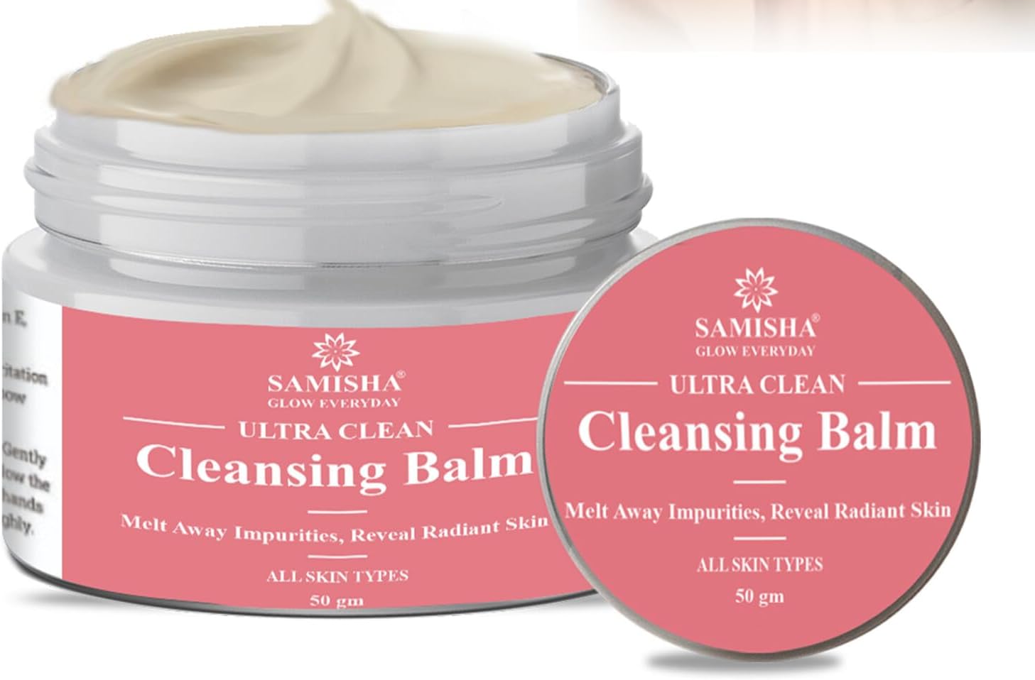 Samisha Makeup Remover Balm - Cleansing Balm for Face, For Clean, Smooth & Dewy Skin, Make up Remover, Non Greasy Makeup Cleanser, Cleanses Dirt, Makeup & Sunscreen | For All Skin Types | 50g