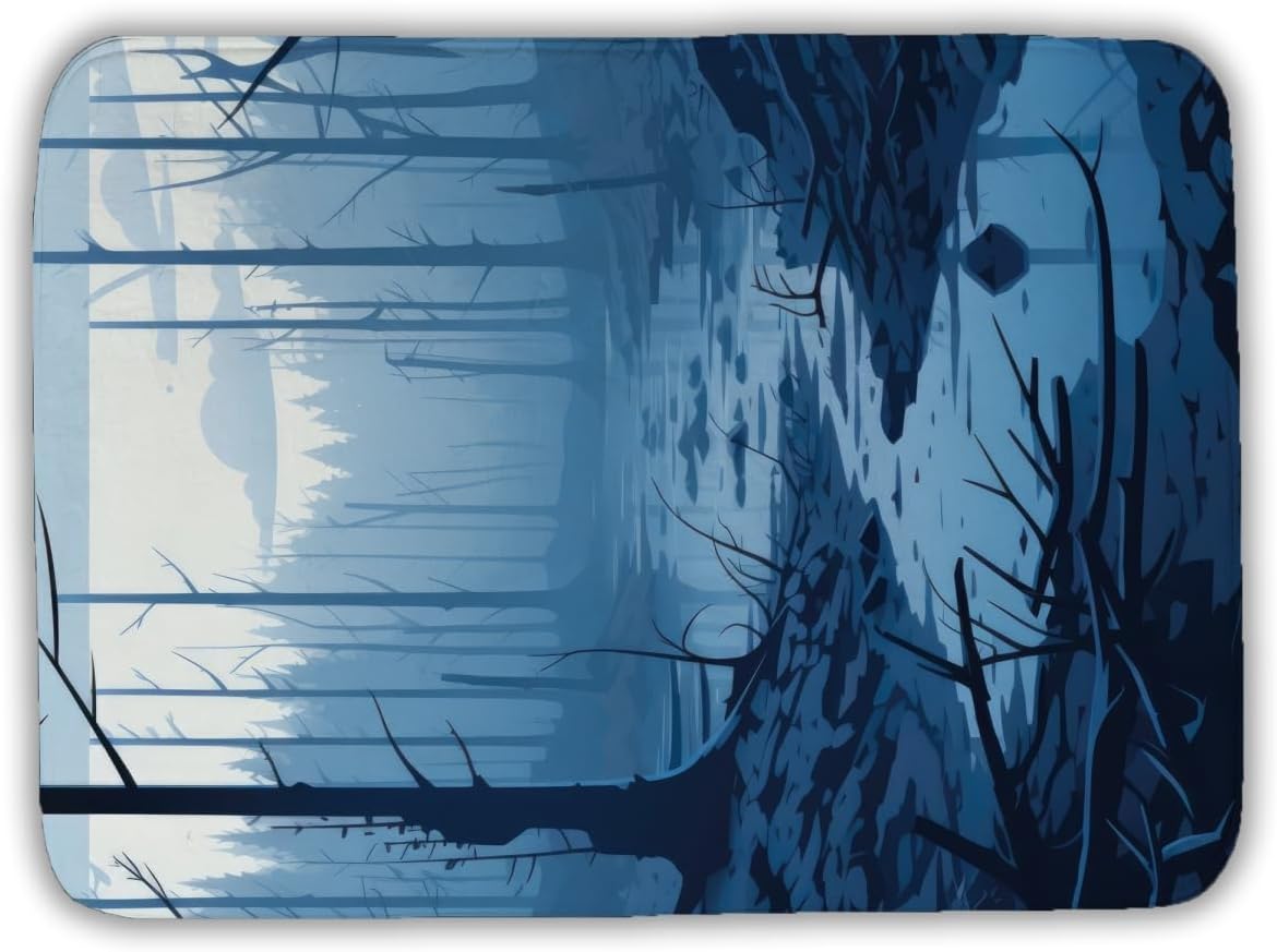 MWW C1BM1724FU7Y67 17 x 24 in. Dead Lands Blue Bath Mat - Stylish Home Decor Essential