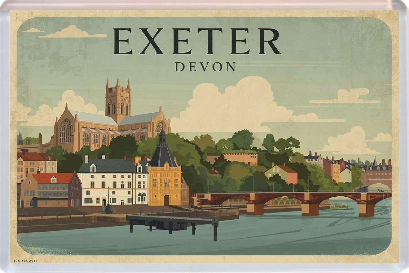 Baked Bean Store Multicolor Exeter - Devon - Jumbo Artistic Fridge Magnet 96 X 67Mm Bbsfhm3452