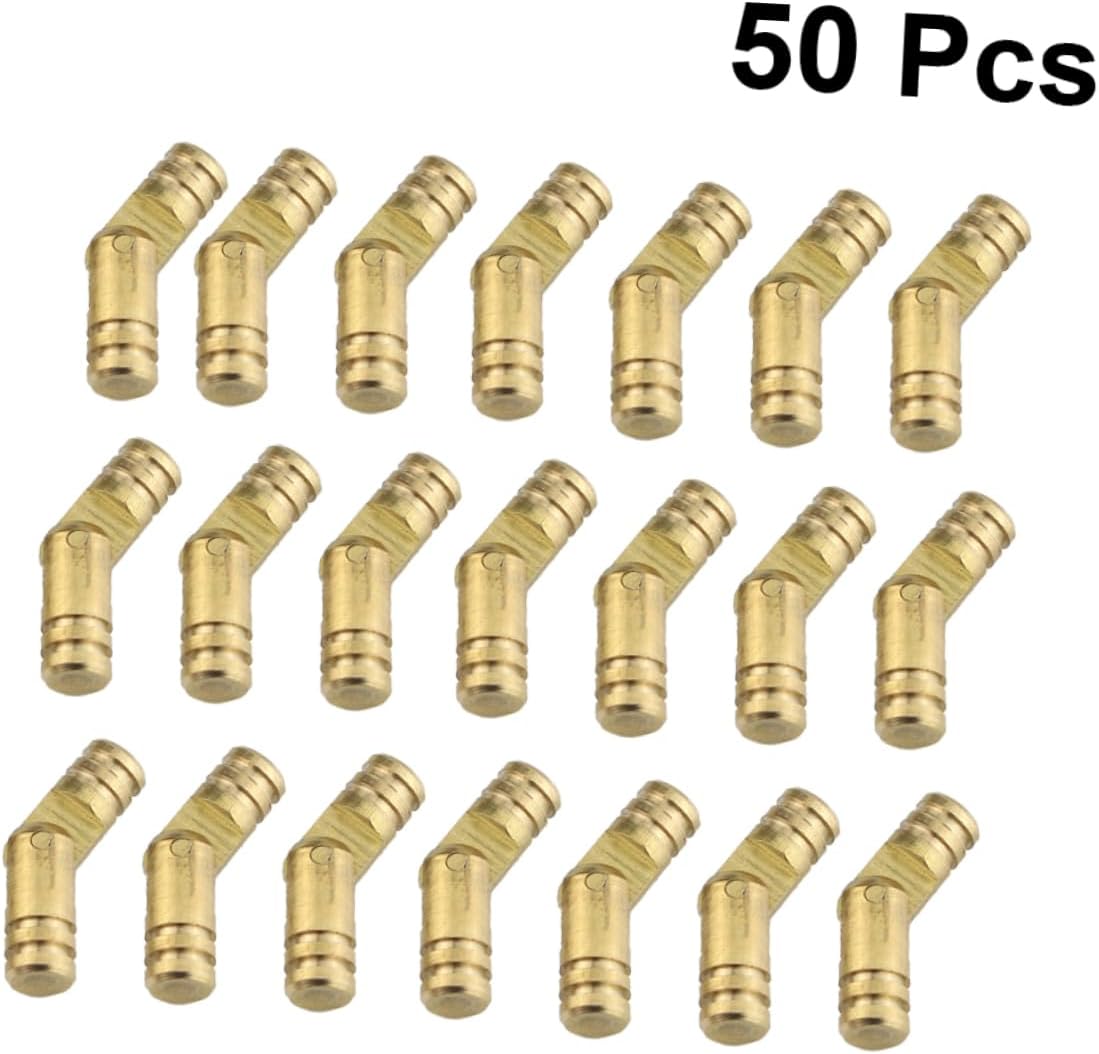 50Pcs Copper Spring Hinges 4x20mm for Boxes and Cases, Golden