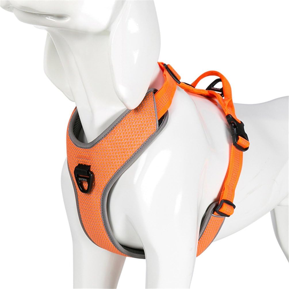 WINHYEPET True Love Dog Harness Reflective for Small Medium Large Dogs,Pet Vest Quick Fit Release Adjustbale for Running Walking Padded Soft Mesh Dogs Easy Control Pets TLH6071(Orange,M)