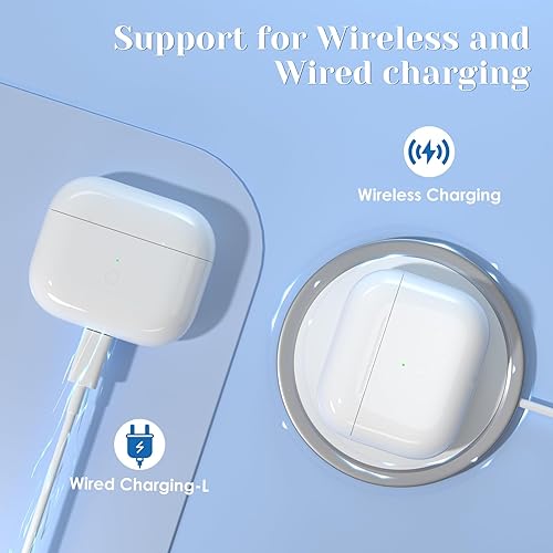 Miniatura 2 de JKV Funda de carga inalámbrica para AirPods de 3 generación, solo compatible con Air Pod 3 Generation, cargador con botón de sincronización de