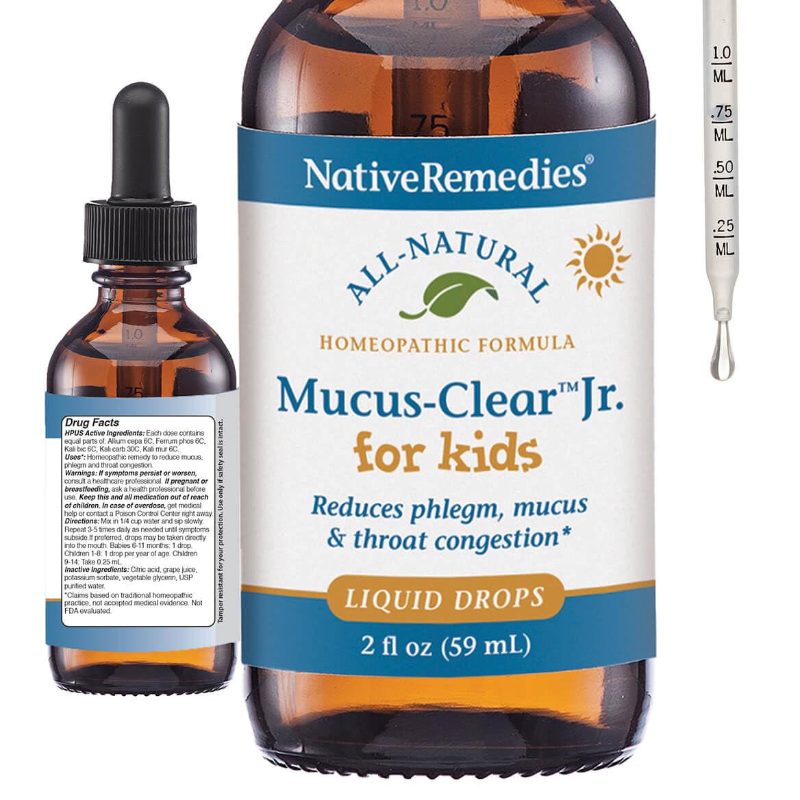 Native Remedies Mucus-Clear Jr. - Temporarily Relieves Common Cold Symptoms in Children - 59 ml