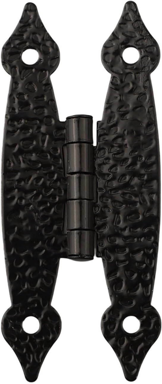 Antique Iron H Shaped Hinge, Black Cast Iron Cabinet Hinge for Vintage Furniture Door, Retro Wardrobe Dresser, DIY Woodworking Hardware, Small Decorative Box