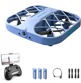 SKYMONSTER Mini Drone for Kids and Beginners with Camera,RC Drone Toy With 3 Batteries,Propeller Protect,360°Flips,Headless Mode,One Click Take off and Landing,Indoor Outdoor Mini Quadcopter Toy Gift (Blue)
