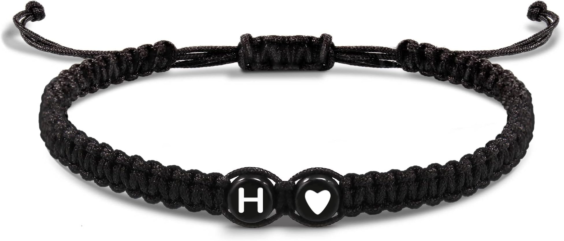 Gifts for Him Boyfriend, Initial Bracelets for Women Her Stocking Stuffers for Teens Trendy Stuff Best Friend Birthday Gift Adjustable Letter A-Z Braided Bracelets Heart Link Sister Daughter Mom Female Christmas Jewelry