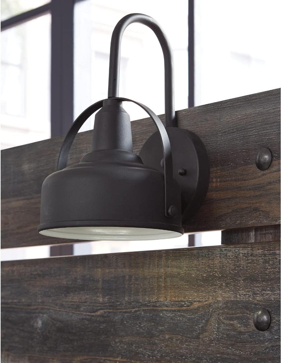 Signature Design by Ashley Drystan Rustic Panel Headboard ONLY with USB Charging Stations, Queen, Brown