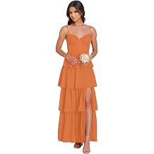 Spaghetti Straps Bridesmaid Dresses Chiffon A Line Tiered Pleats Formal Evening Gowns for Women with Slit 2025