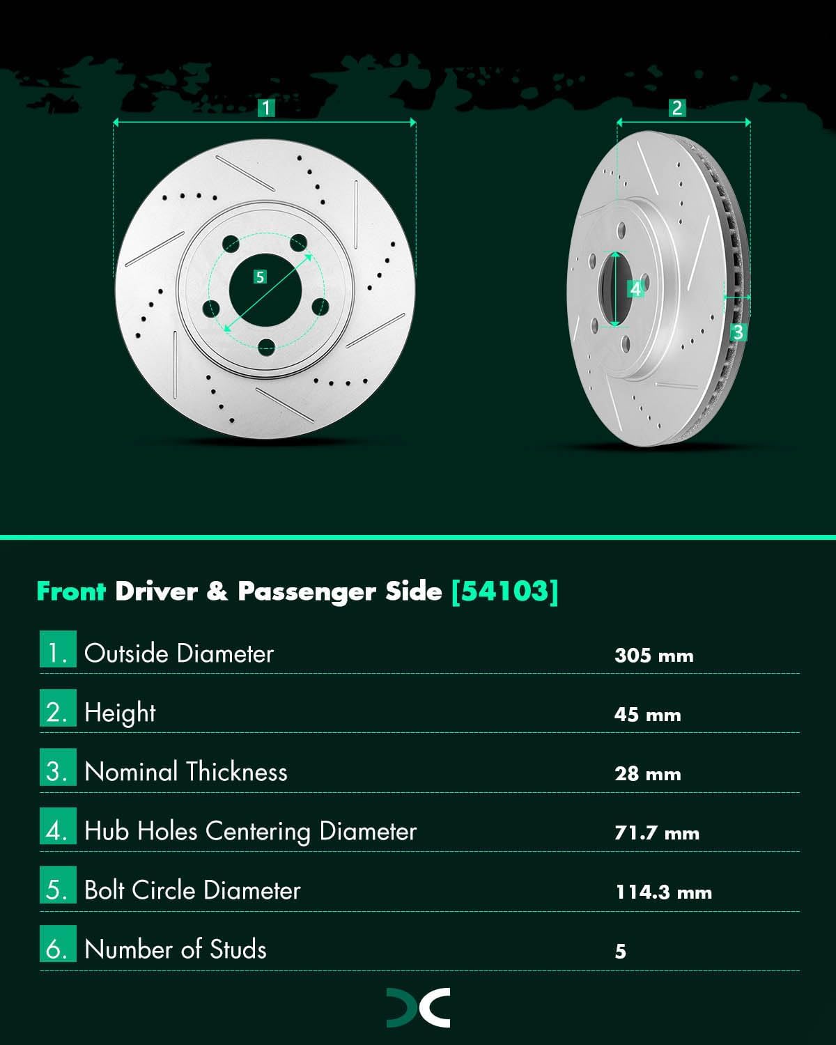 SCITOO Front 12.01" Rear 11.61" Brake Pads and Rotors Kits Fit For Ford For Crown Victoria 2003-2011,For Mercury For Grand Marquis 2003-2011,For Mercury Marauder 2003-2004