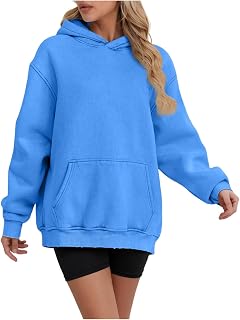 Fall Hoodies For Women 2024 Plus Size Oversized Hooded Sweatshirt Trendy Long Sleeve Fleece Pullover Tops With Pockets