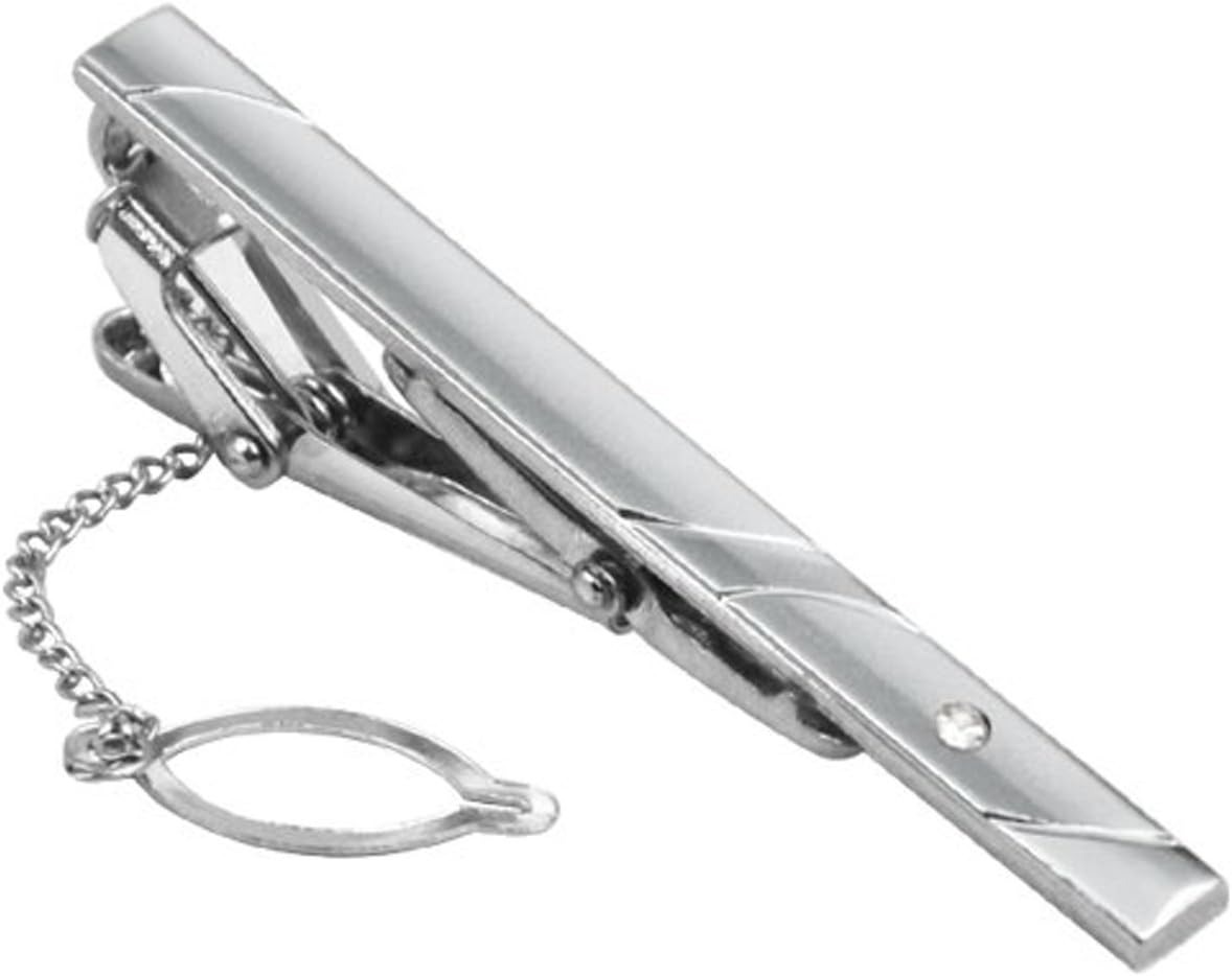 Radical Deal Men Luxury Fashion Necktie Tie Clips Bar With Chain E