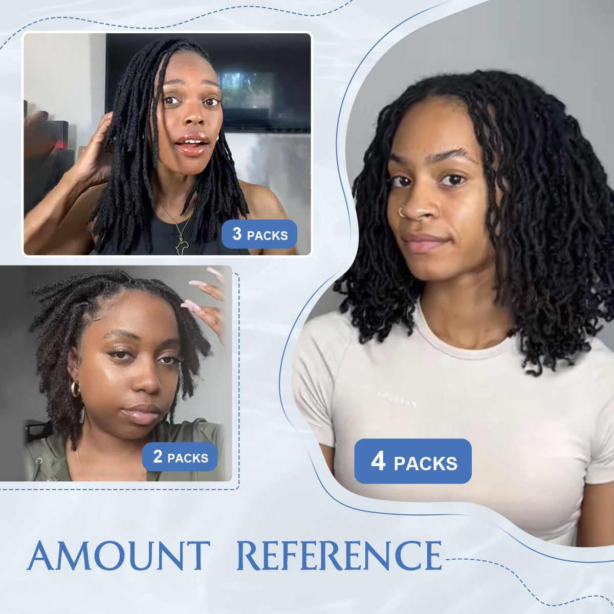 12 inch Loc Extensions Human Hair, 50 Strands Permanent Dreadlock Extensions Human Hair 0.4cm Width 100% Full Handmade Dreads Can Be Dyed and Bleached(black)